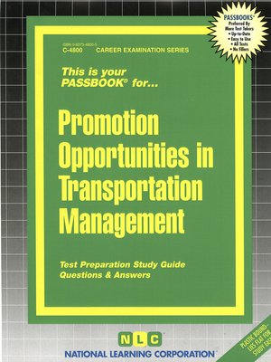 cover image of Promotion Opportunities in Transportation Management